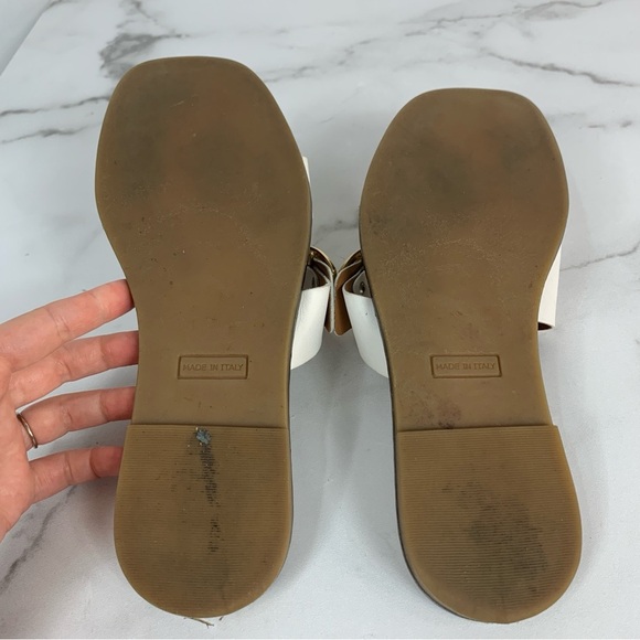 Coach & Four Aquila Slide Sandals White Leather Upper& Lining Made in Italy 7.5 - Picture 10 of 11